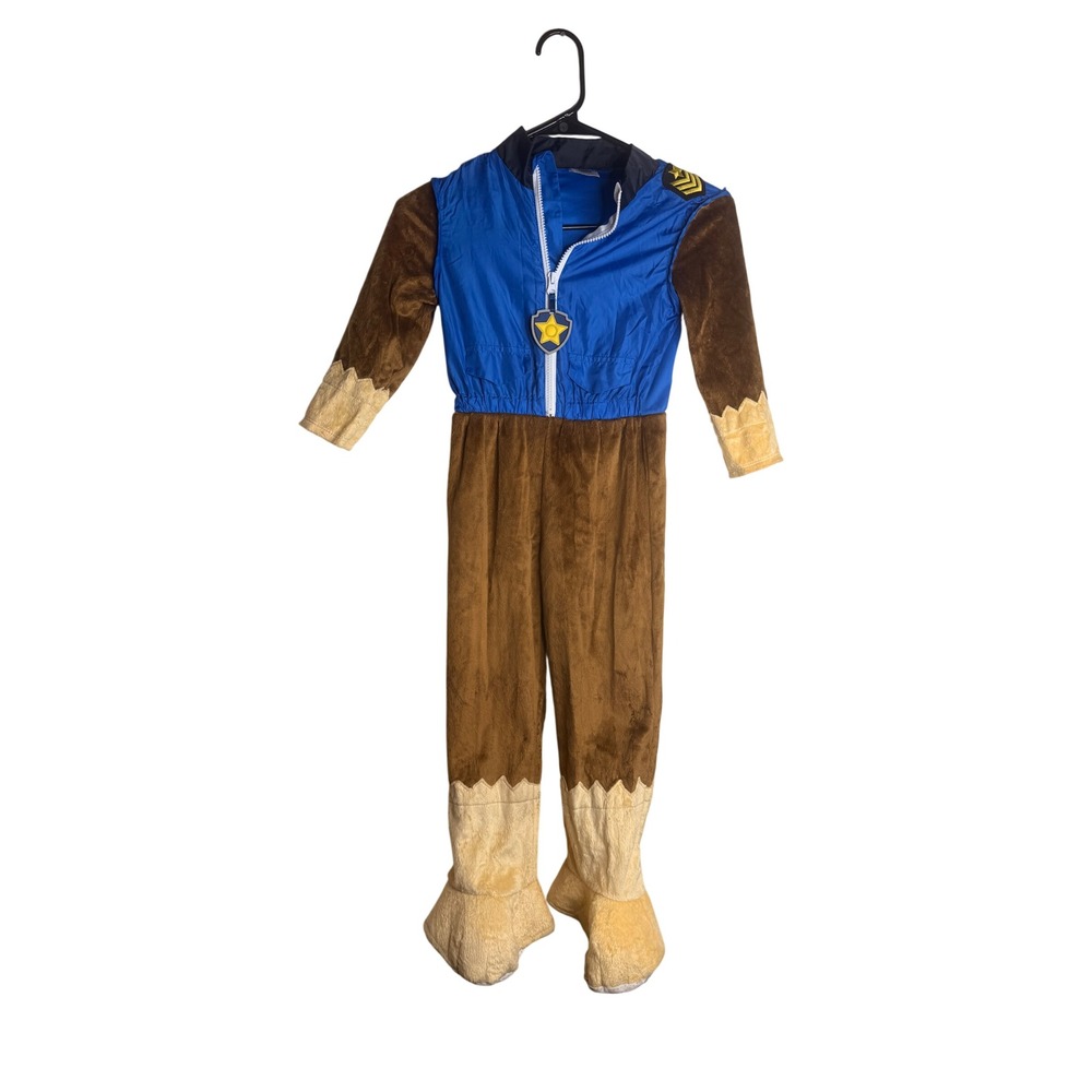 Spirit Halloween Paw Patrol Chase Costume Deluxe 5T 6T Jumpsuit Toddler